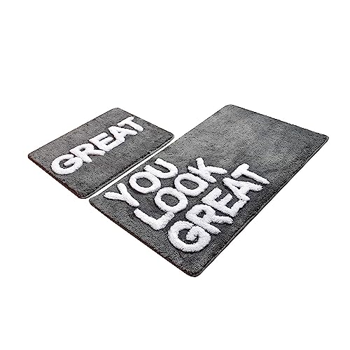 Badteppich Set (2-teilig) grau Design You Look Great von WELL HOME MOBILIARIO & DECORACIÓN