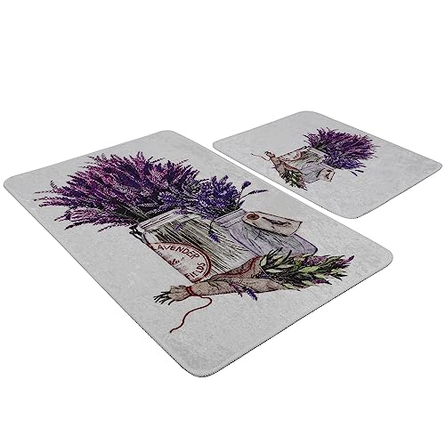 Badteppich Set 2 TLG. lila Flower von WELL HOME MOBILIARIO & DECORACIÓN