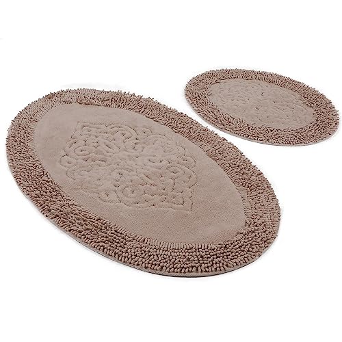 Badteppich Set 2-teilig Hellbraun oval von WELL HOME MOBILIARIO & DECORACIÓN
