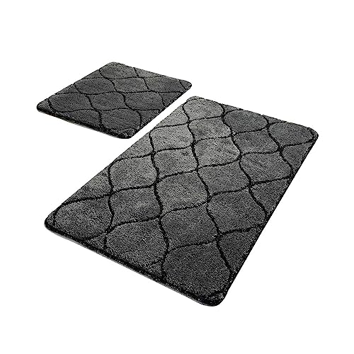 Badteppich Set 2-teilig anthrazit von WELL HOME MOBILIARIO & DECORACIÓN