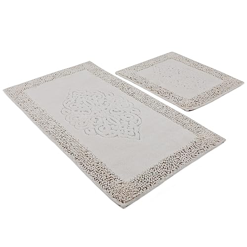 Badteppich Set 2-teilig beige rechteckig von WELL HOME MOBILIARIO & DECORACIÓN