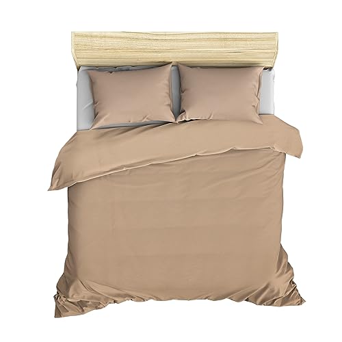 Bettbezug-Set + 2 Kissenbezüge, 240 x 220 cm, Beige von WELL HOME MOBILIARIO & DECORACIÓN