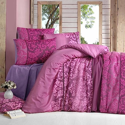 WELL HOME MOBILIARIO & DECORACIÓN Bettbezug-Set + 2 Kissenbezüge, 240 x 220 cm, Rot/Fuchsia von WELL HOME MOBILIARIO & DECORACIÓN