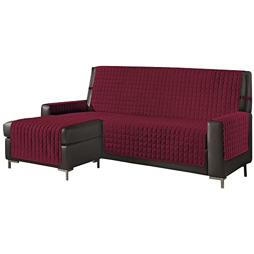 Bezug für Chaiselongue-Sofa, 3-Sitzer, elegant, umkehrbar – beidseitig anpassbar, Bordeaux von WELL HOME MOBILIARIO & DECORACIÓN