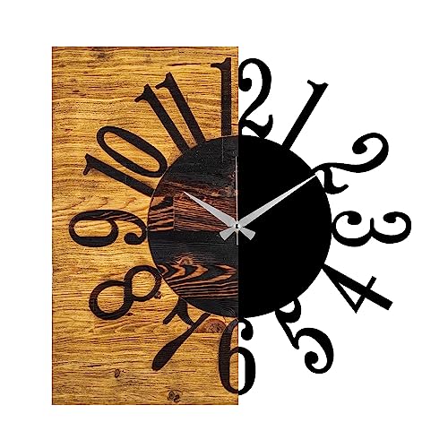 Dekorative Wanduhr aus Holz Hälfte und Hälfte von WELL HOME MOBILIARIO & DECORACIÓN