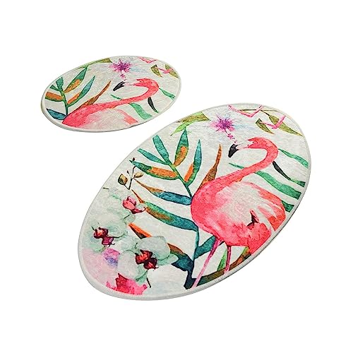 Flamingo Badteppich Set 2-teilig von WELL HOME MOBILIARIO & DECORACIÓN
