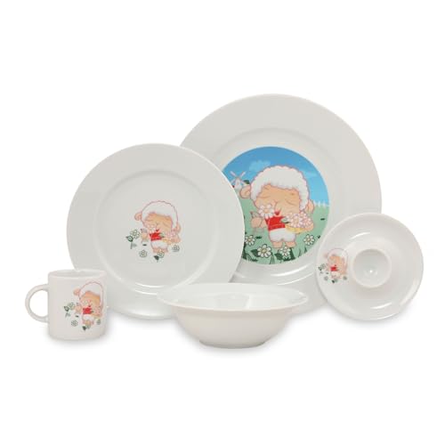 Frühstücksset für Babys (5-teilig) Porzellan Schaf von WELL HOME MOBILIARIO & DECORACIÓN