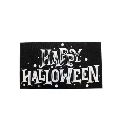 Fußmatte Happy Halloween mit terrorischem Design, Schwarz, 76 x 43 cm von WELL HOME MOBILIARIO & DECORACIÓN