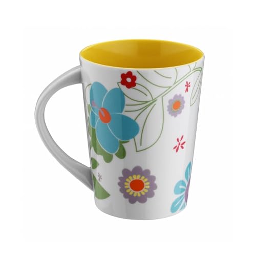 Gelbe Tasse mit Blumen von WELL HOME MOBILIARIO & DECORACIÓN
