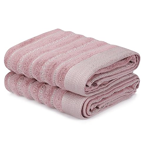 Handtuch-Set, 2-teilig, Altrosa und Grau von WELL HOME MOBILIARIO & DECORACIÓN