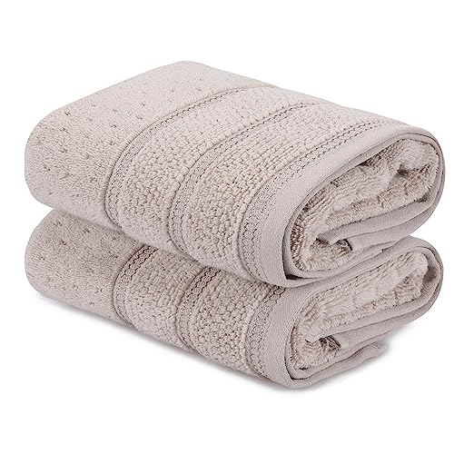 Handtuch-Set, 2-teilig, Hellbraun von WELL HOME MOBILIARIO & DECORACIÓN