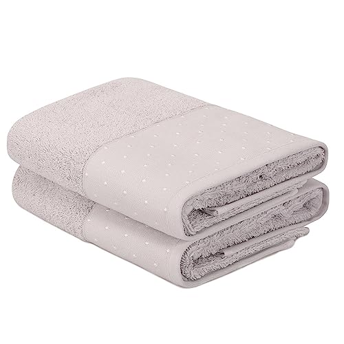 Handtuch-Set, 2-teilig, hellgrau und weiß von WELL HOME MOBILIARIO & DECORACIÓN
