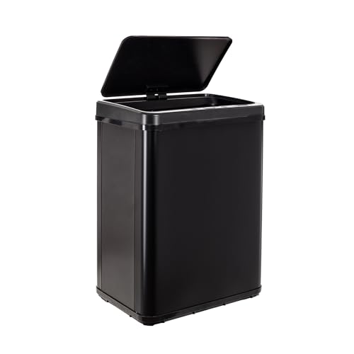 Intelligenter Mülleimer ohne Beine mit automatischem Öffnen oder manuellem Kontakt, 40 l, Höhe: 55,5 x 35,5 x 26 cm, Schwarz. von WELL HOME MOBILIARIO & DECORACIÓN