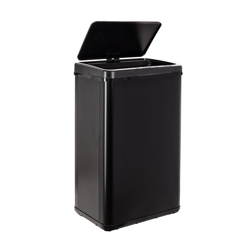 Intelligenter Mülleimer ohne Beine mit automatischem Öffnen oder manuellem Kontakt, 50 l, Höhe: 67,5 x 35,5 x 26 cm, Schwarz. von WELL HOME MOBILIARIO & DECORACIÓN