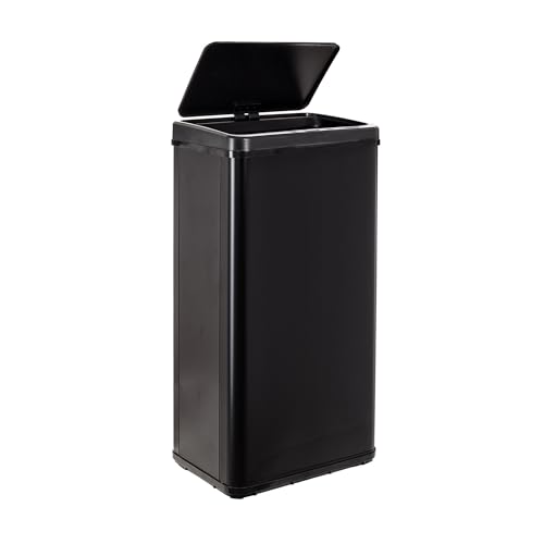 Intelligenter Mülleimer ohne Beine mit automatischem Öffnen oder manuellem Kontakt, 60 l, Höhe: 79,5 x 35,5 x 26 cm, Schwarz. von WELL HOME MOBILIARIO & DECORACIÓN