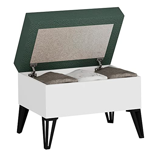WELL HOME MOBILIARIO & DECORACIÓN Möbel aus Walnuss, weiß, grün, mit 100% Melaminbeschichteter Spanplatte, 72 x 53,4 x 35 cm von WELL HOME MOBILIARIO & DECORACIÓN