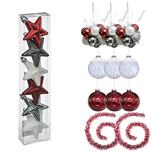 Packung Weihnachtsdekoration rot/Silber/weiß: von WELL HOME MOBILIARIO & DECORACIÓN