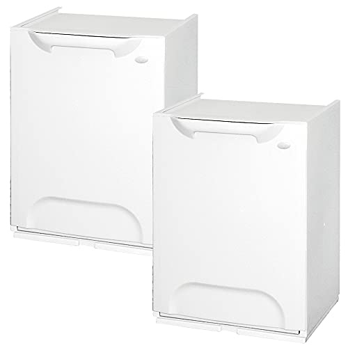 Packung mit 2 Recycling im weißen Recycling von Polypropylen, mit Ablagerung im Innenraum von 40 l insgesamt Packung mit 2 Recycling im weißen Recycling von Polypropylen, mit Ablagerung im Innenraum von 40 l insgesamt von WELL HOME MOBILIARIO & DECORACIÓN