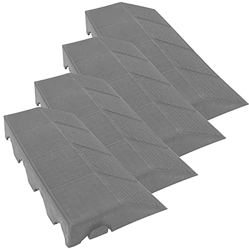 Packung mit 4 Endstücken mit den Maßen 39 x 19,5 x 4,8 cm. Weibliche Ausführung, graue COMBI-Bodenoberfläche von WELL HOME MOBILIARIO & DECORACIÓN