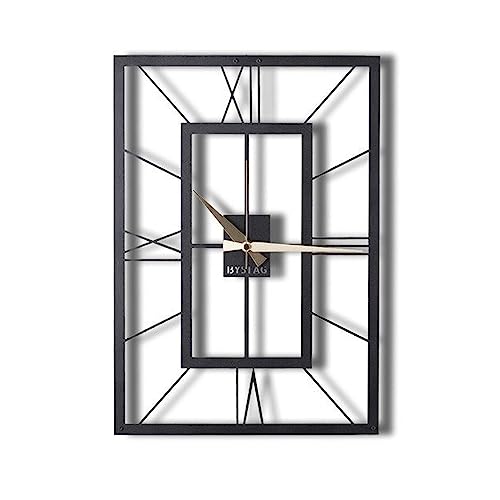 Quadratische Wanduhr, Metall, dekorativ, 49 x 34,5 cm von WELL HOME MOBILIARIO & DECORACIÓN