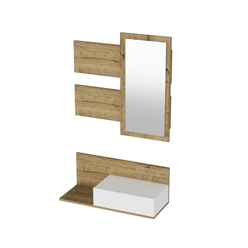 Regal mit Spiegel Weiß - Eiche Saphir von WELL HOME MOBILIARIO & DECORACIÓN