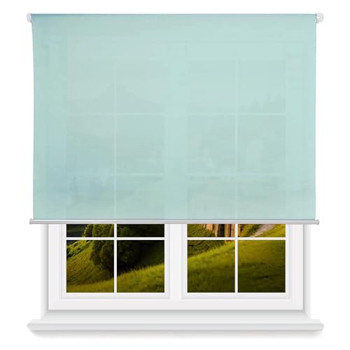 Rollo, lichtdurchlässig, glatt, Hellblau, 100 x 175 cm (B x L) / Stoffgröße 97 x 170 cm von WELL HOME MOBILIARIO & DECORACIÓN