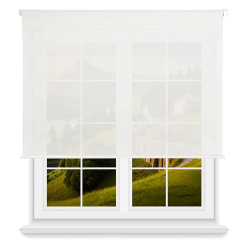 Rollo, lichtdurchlässig, glatt, gebrochenweiß, 100 x 250 cm (B x L) / Stoffgröße 97 x 245 cm von WELL HOME MOBILIARIO & DECORACIÓN