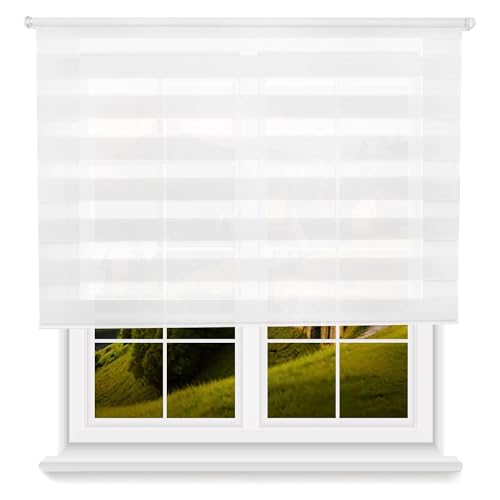 Rollo Tag/Nacht - Weiß, 100 x 250 cm (B x L) / Stoffgröße 97 x 245 cm von WELL HOME MOBILIARIO & DECORACIÓN