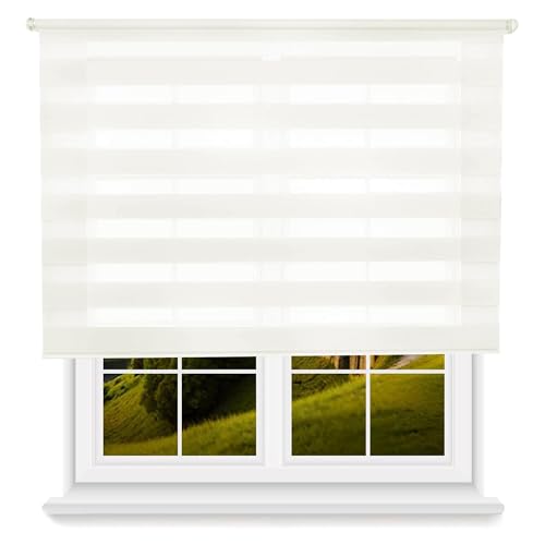 Rollo Tag/Nacht - gebrochenes Weiß, 100 x 250 cm (B x L) / Stoffgröße 97 x 245 cm von WELL HOME MOBILIARIO & DECORACIÓN