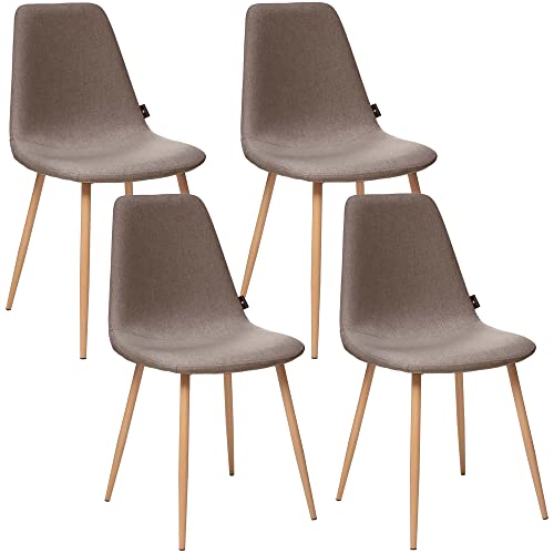 Satz von 4 skandinavischen Typ Stühle BROWN COLOUR von WELL HOME MOBILIARIO & DECORACIÓN