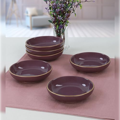 Saucieren-Set, 6-teilig, Keramik, Violett von WELL HOME MOBILIARIO & DECORACIÓN