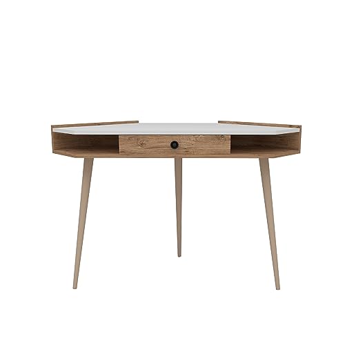 WELL HOME MOBILIARIO & DECORACIÓN Schreibtisch 85,2 x 130,8 x 55 cm, Kiefer Atlantik, Weiß von WELL HOME MOBILIARIO & DECORACIÓN