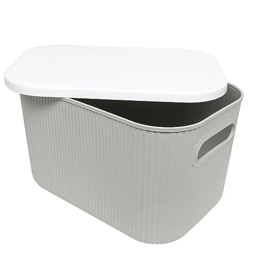 Schreibtisch-Organizer, Grau und Weiß, 25 x 17 x 15 cm von WELL HOME MOBILIARIO & DECORACIÓN