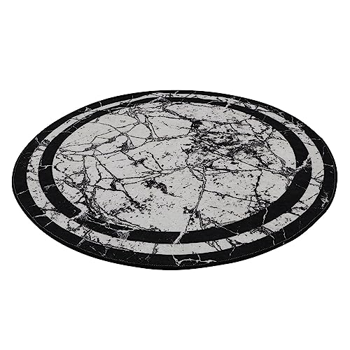 Schwarzer Badteppich mit Druck in Weiß und Schwarz von WELL HOME MOBILIARIO & DECORACIÓN