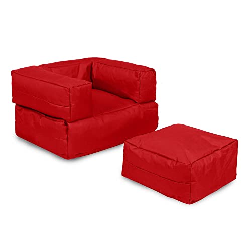 WELL HOME MOBILIARIO & DECORACIÓN Sessel + Sitzsack für Kinder für den Außenbereich rot, 65x40x50 von WELL HOME MOBILIARIO & DECORACIÓN