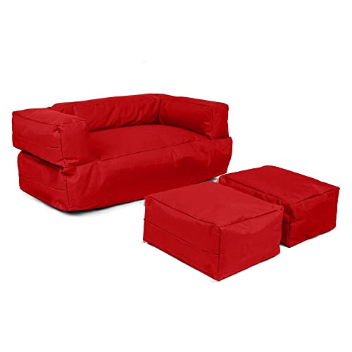 Sessel 2 Pl + Sitzsack Kinder rot, 100x40x50 von WELL HOME MOBILIARIO & DECORACIÓN