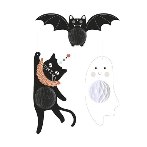 Set mit Katze, Fledermaus und Geist für Halloween von WELL HOME MOBILIARIO & DECORACIÓN