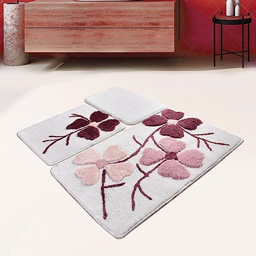 Setmat Set (3 Stück) rosa Blumen und Granate von WELL HOME MOBILIARIO & DECORACIÓN