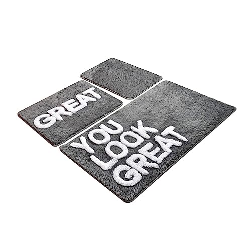 Setmat Set (3-teilig) grau mit Spruch von WELL HOME MOBILIARIO & DECORACIÓN