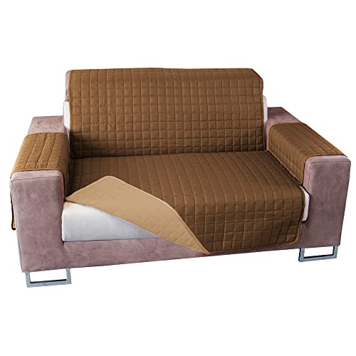 Sofabezug VERSATILE Anti-Fleck Wende-Sofabezug 4 Sitzer Moka und Arena von WELL HOME MOBILIARIO & DECORACIÓN