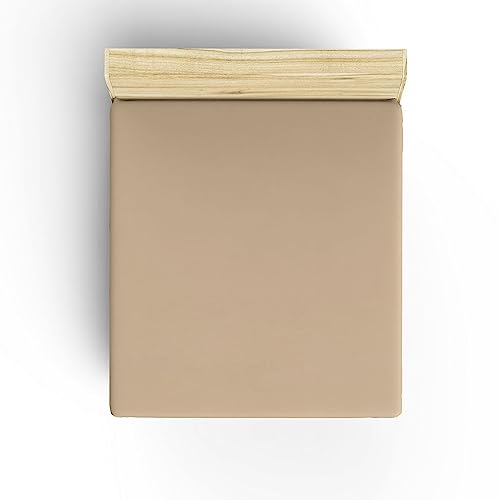 Spannbettlaken, 160 x 200 cm, Beige von WELL HOME MOBILIARIO & DECORACIÓN