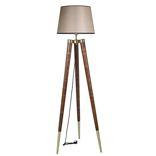 LÁMPARA DE Pie CON Hainbuchenkörper, Beige NOGAL, COLECCIÓN TANGANICA, 45 x 45 x 165, CASQUILLO E 27 MAX 60 W von WELL HOME MOBILIARIO & DECORACIÓN