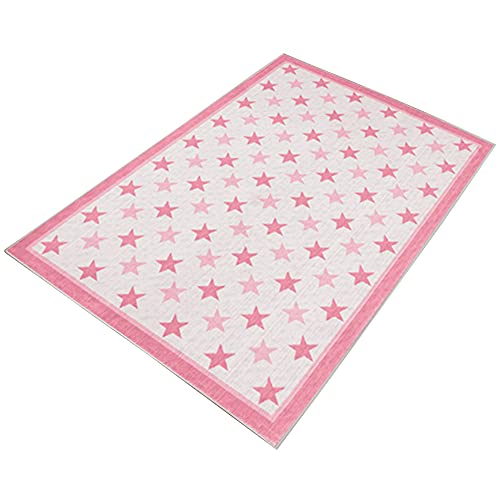 PinkRedStars mehrfarbig bedruckter Polyesterteppich 100 x 150cm Modell PinkRedStars mehrfarbig von WELL HOME MOBILIARIO & DECORACIÓN