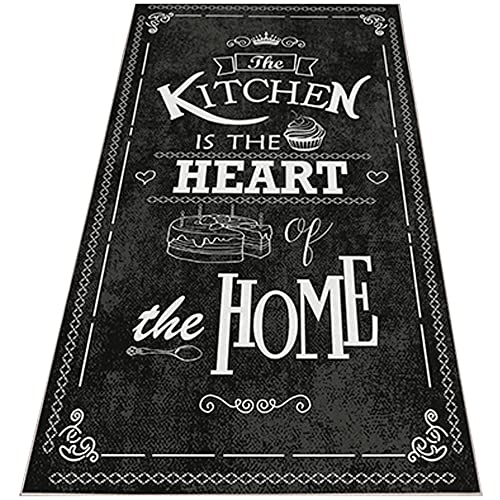 HeartOfTheHome Polyester-Teppich 80 x 120cm schwarz von WELL HOME MOBILIARIO & DECORACIÓN