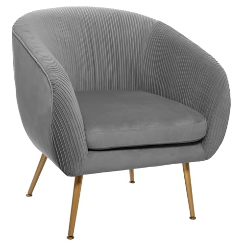 WELL HOME - Fauteuil en velours gris « Solaro » von WELL HOME MOBILIARIO & DECORACIÓN