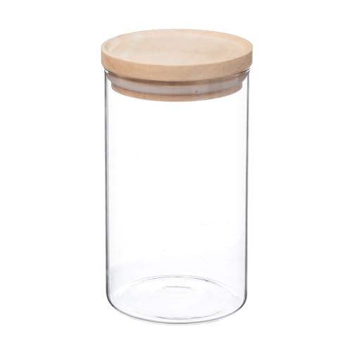 WELL HOME - Glas und Holzgefäß, hermetischer Verschluss 1L von WELL HOME MOBILIARIO & DECORACIÓN