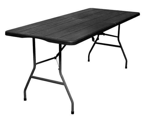 WELL HOME MOBILIARIO & DECORACIÓN, Schwarz Multifunktionaler Klapptisch, 180 x 74 x 74 cm, Klappdeckel und Tragegriff von WELL HOME MOBILIARIO & DECORACIÓN