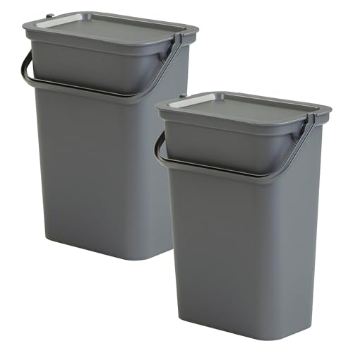 WELL HOME MOBILIARIO & DECORACIÓN 2er Set Mülleimer MODA 10L Graphit mit Griff WELL HOME MOBILIARIO & DECORACIÓN 2er Set Mülleimer MODA 10L Graphit mit Griff von WELL HOME MOBILIARIO & DECORACIÓN
