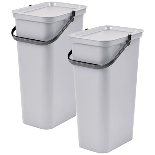 WELL HOME MOBILIARIO & DECORACIÓN 2er Set Mülleimer MODA 40L Weiß mit Griff WELL HOME MOBILIARIO & DECORACIÓN 2er Set Mülleimer MODA 40L Weiß mit Griff von WELL HOME MOBILIARIO & DECORACIÓN