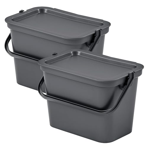WELL HOME MOBILIARIO & DECORACIÓN 2er Set Mülleimer MODA 5L Graphit mit Griff WELL HOME MOBILIARIO & DECORACIÓN 2er Set Mülleimer MODA 5L Graphit mit Griff von WELL HOME MOBILIARIO & DECORACIÓN